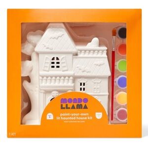 Target Mondo Llama Paint Your Own Light Up Haunted House Kit Halloween NWT
